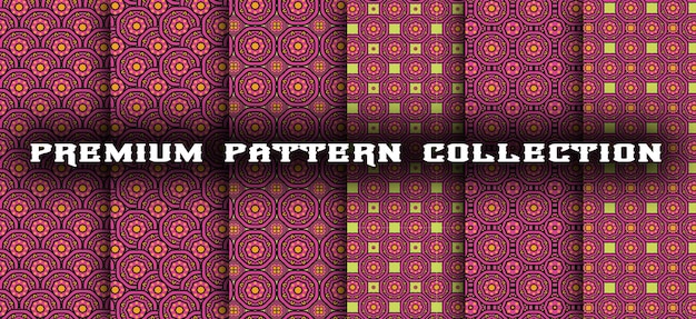 set of pink round shape pattern for background