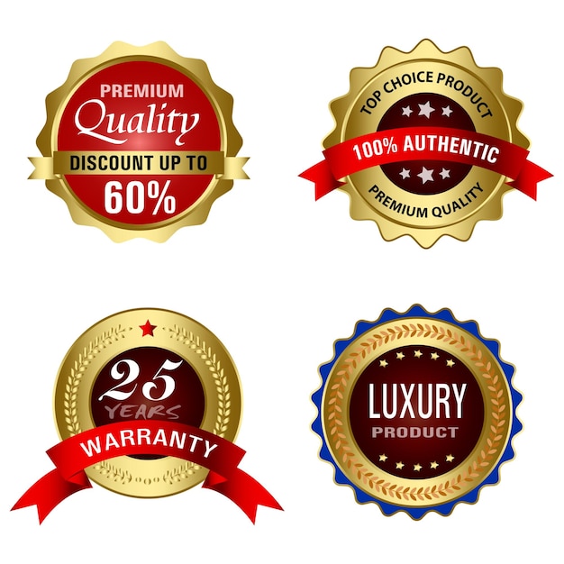 set of quality badges and labels design elements