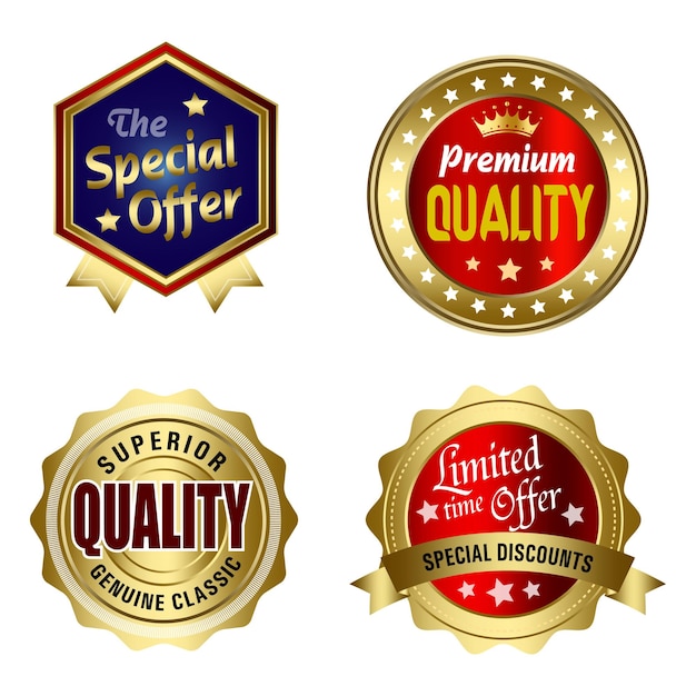 set of quality badges and labels design elements