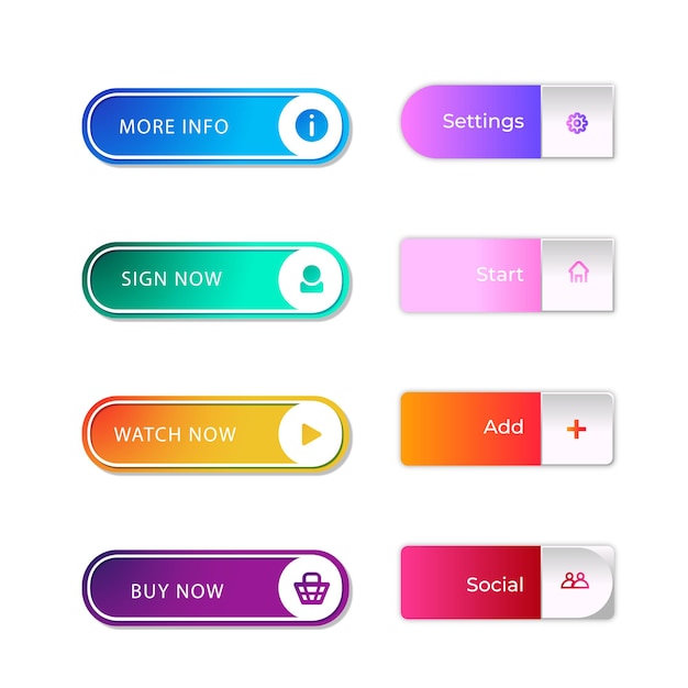 set of read more icons button design colorful read more button pack for website ads ui and proje