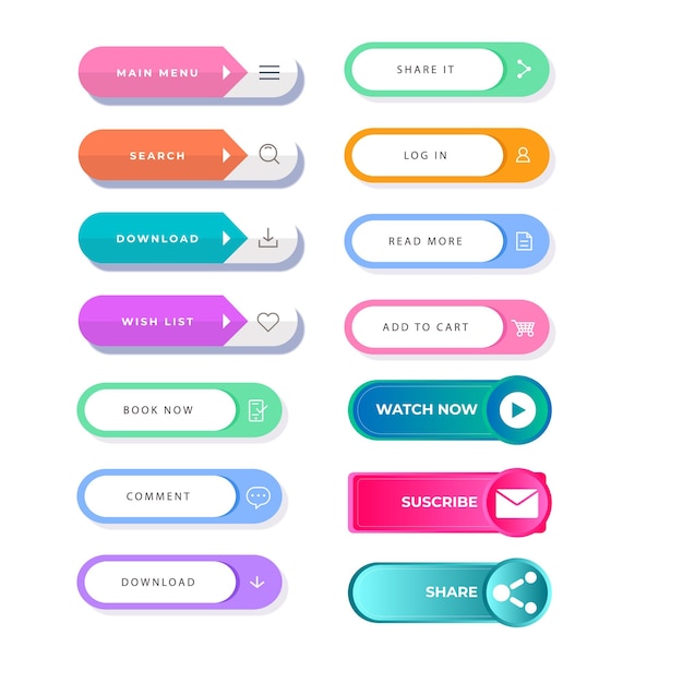 set of read more icons button design colorful read more button pack for website ads ui and proje