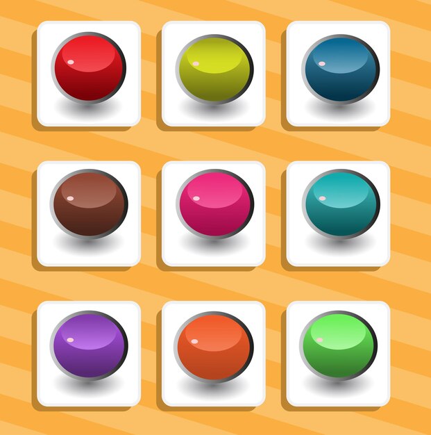 Set of round Battons repack