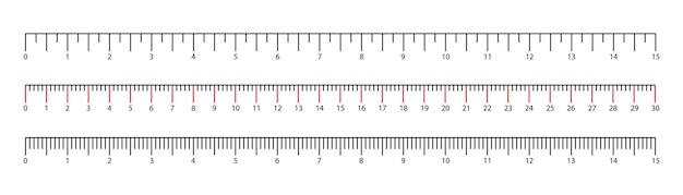 set of ruler scale 30 cm centimeter millimeter inch and metric rulers marking for ruler measure