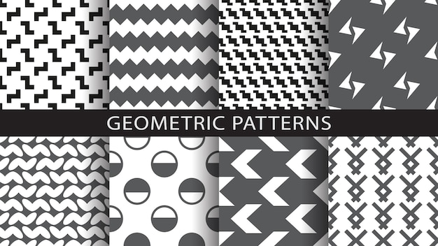 set of seamless geometric patterns