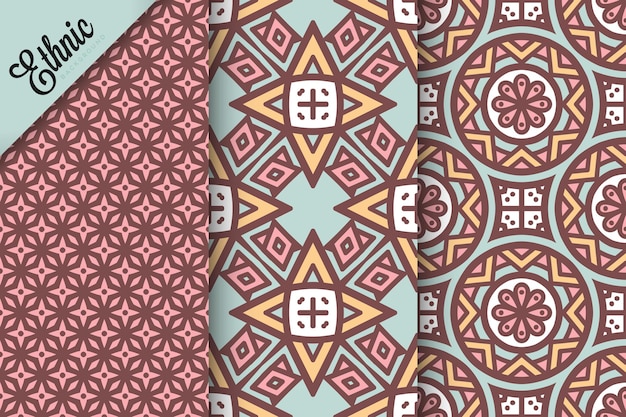set of seamless pattern with geometric elements