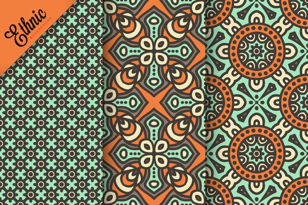 set of seamless pattern with geometric elements