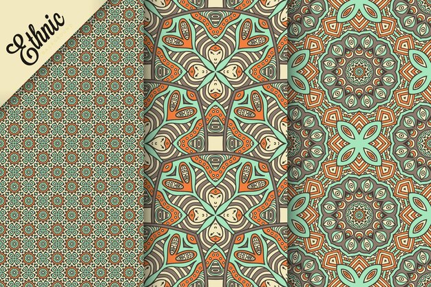 set of seamless pattern with geometric elements