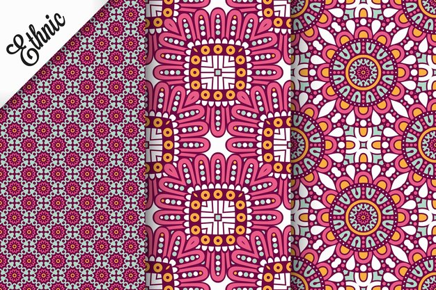 set of seamless pattern with geometric elements