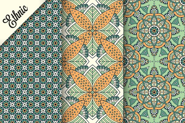 set of seamless pattern with geometric elements