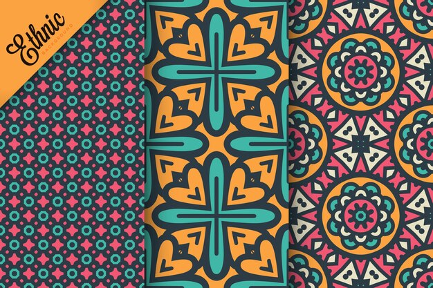 set of seamless pattern with geometric elements