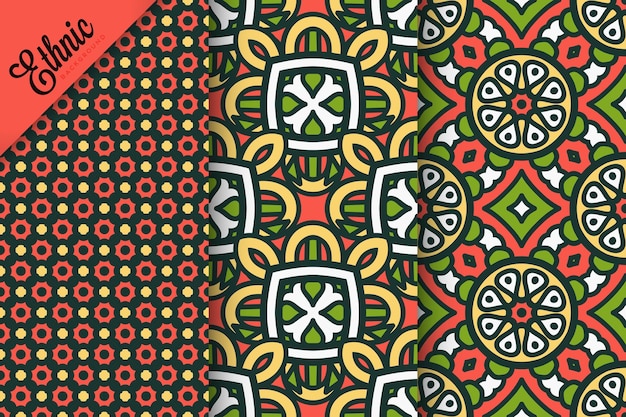 set of seamless pattern with geometric elements