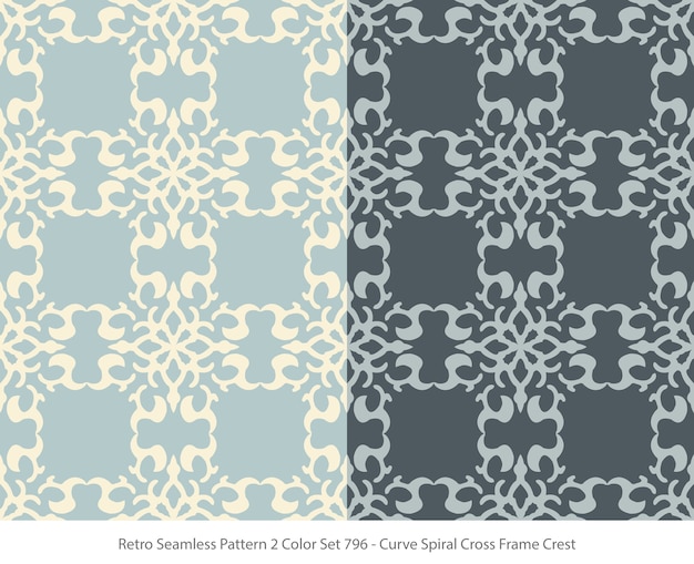 Set of seamless patterns with Curve Frame Crest