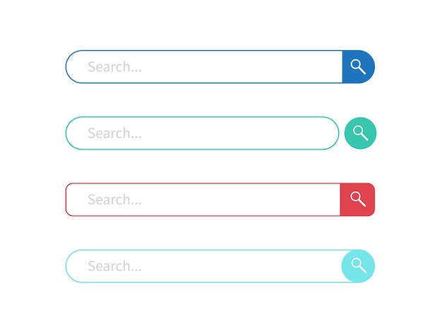 set of Search bar design isolated on white