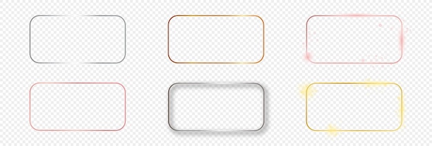 Set of six rounded rectangular frames