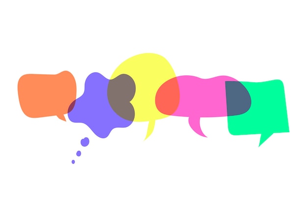 Set of speech bubbles. Doodle style comic balloon.