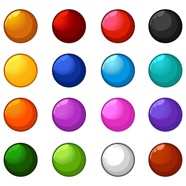 set of sphere bar isolated on white background vector cartoon flat design illustration collection template