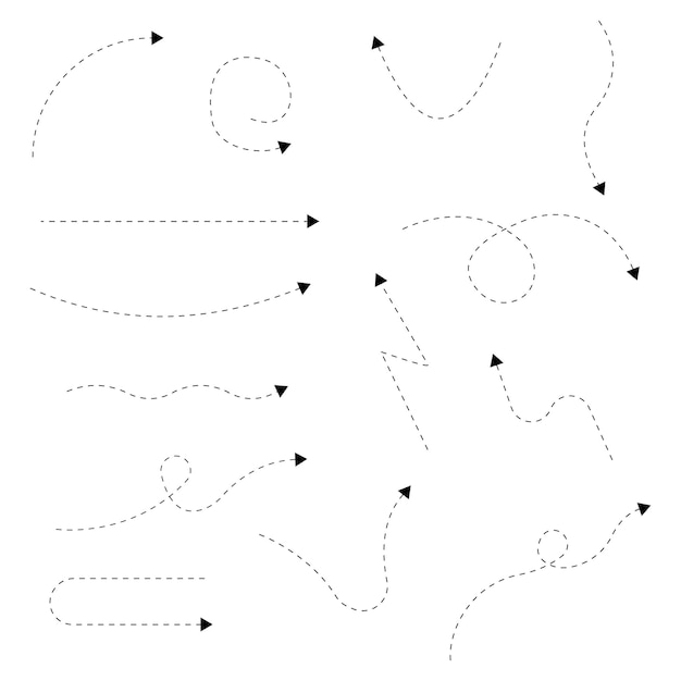 set of split lines arrows