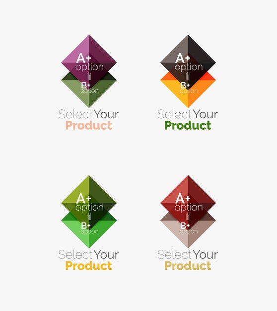 Set of square abstract background templates or infographics