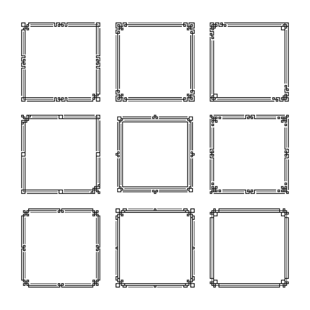 set of square frame vector