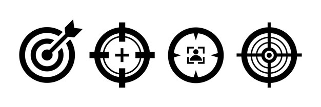 set of success target icons goal business concept focus target vector illustration design