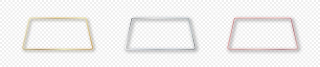 set of three rounded trapezoid frames