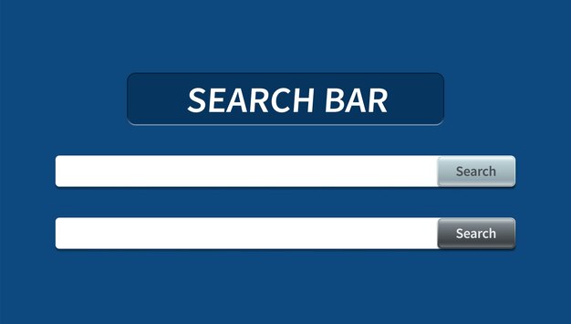 set of trendy search bar with falling shadow and volumetric button. vector concept element for web design, app, software and interface design. ready search bar for website.