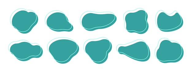 set of vector abstract fluid liquid shapes offer speech bubble geometric elements