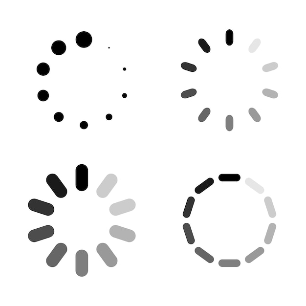 Set of vector loading Icon Futuristic progress bar design