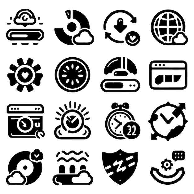 Set of vector loading icons loading bar progress icon Download progress Collection Loading status