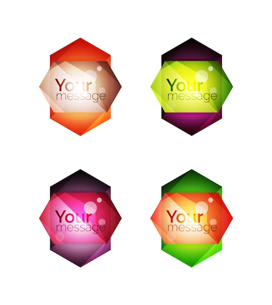 Set of vector shiny blank boxes for your content