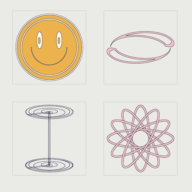 set of y2k style vectors of objects large set of retro objects for design templates for notes posters