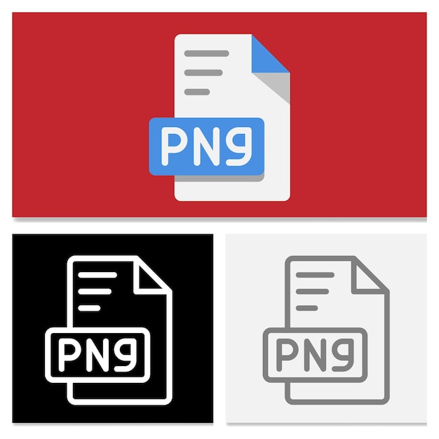 Set png document file format file format flat icon with unique style