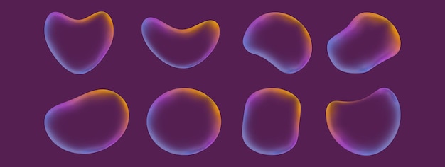 set transparent liquid in form of a refractive bubble vector illustration