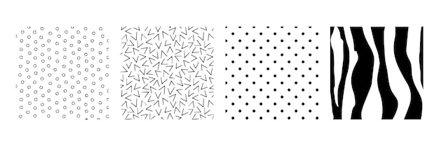 Set Vector abstact geometric texture with dots. zigzags, zebra print for designs