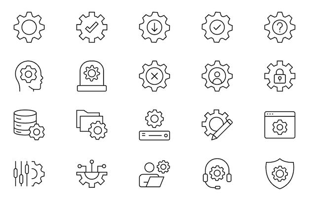 Setting and setup line icon set app and website settings icon set options configuration