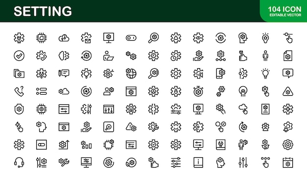 Settings Icon Pack Scalable Vector Graphics for Adjustment Optimization and FineTuning