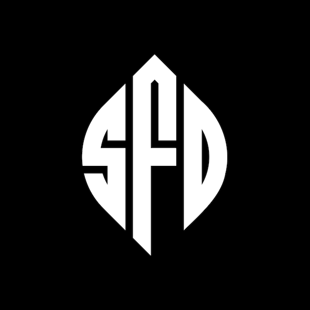 SFO circle letter logo design with circle and ellipse shape SFO ellipse letters with typographic style The three initials form a circle logo SFO Circle Emblem Abstract Monogram Letter Mark Vector