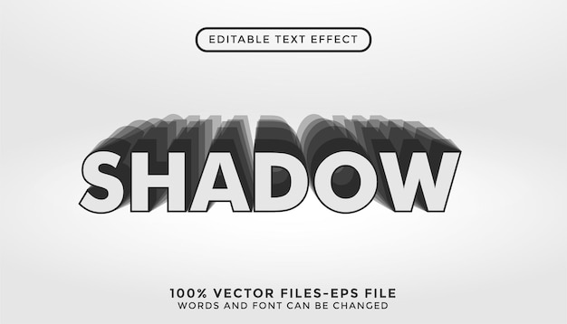 Shadow text. editable text effect premium vectors