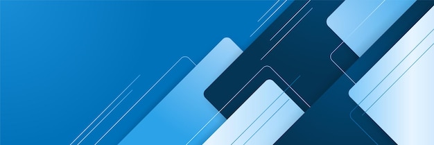 Shape Dark Blue Abstract Geometric Wide Banner Design Background