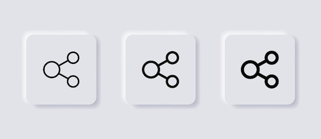 Share icon network connection symbol with neumorphic style or data link icons in neumorphism buttons