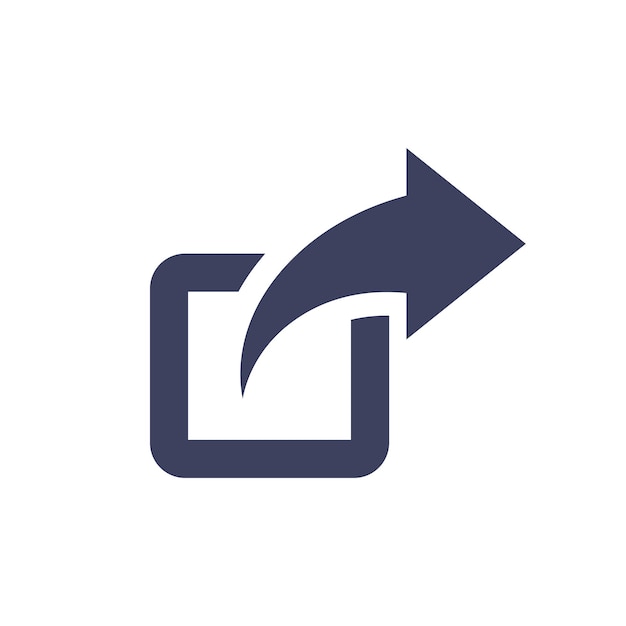 Share icon Vector illustration flat design Black silhouette social media Web pictogram arrow