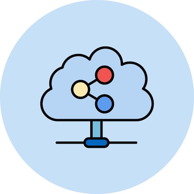 Shared Cloud Flat Illustration