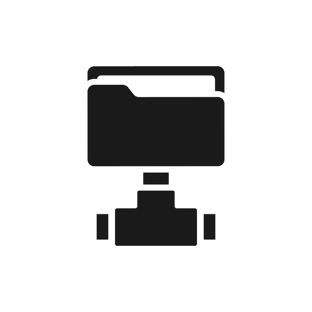 Shared folder icon in black and white