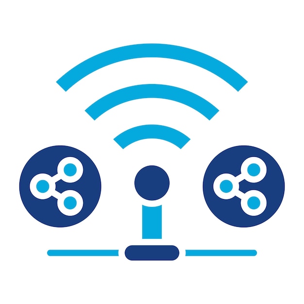 Shared Wifi Duotone Illustration