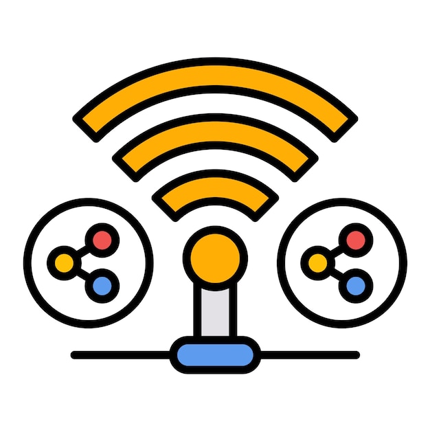 Shared Wifi Flat Illustration