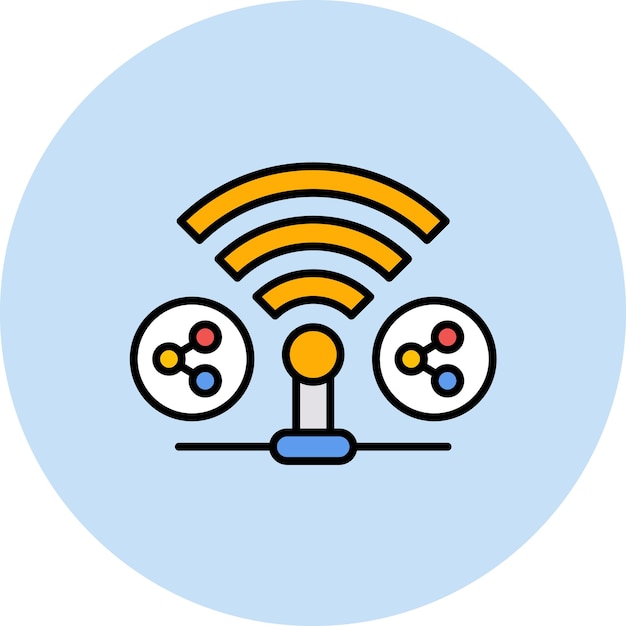 Shared Wifi Flat Illustration
