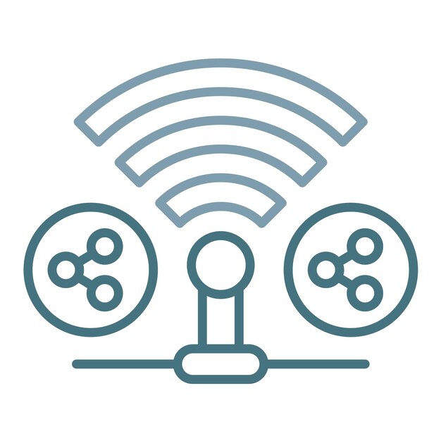 Shared Wifi Flat Illustration