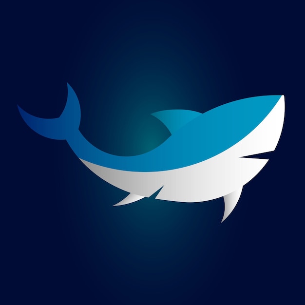 shark logo template vector icon minimalistic design blue background flat illustration eps10