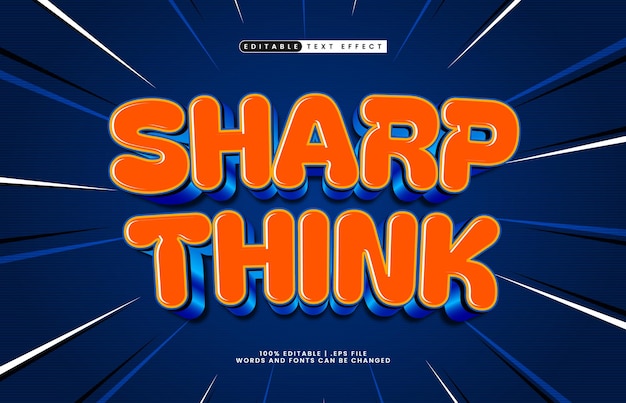 sharp think editable text effect with a game and play text style