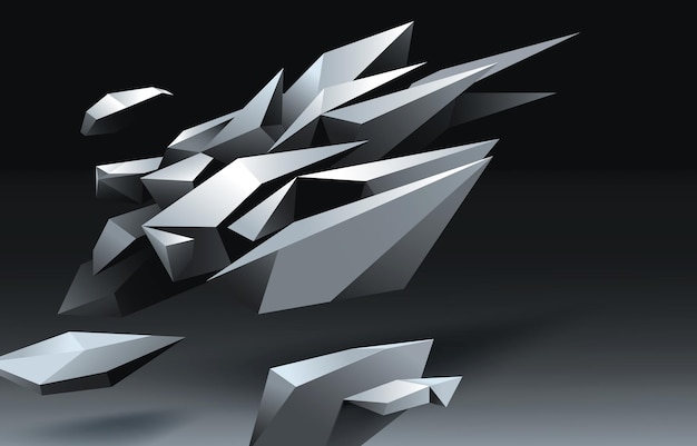 Shattered Metallic Abstract